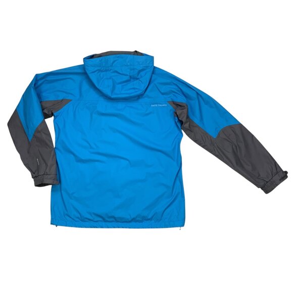 Helly Hansen Packable Windbreaker Jacket M Blue Gray Hooded Colorblock Gorpcore - Picture 2 of 12